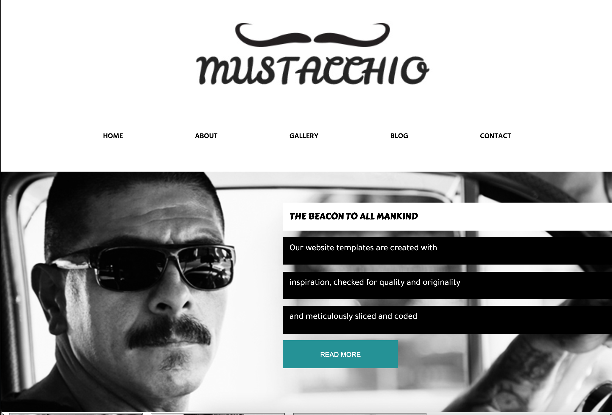 Mustacchio Barber mock barber shop page