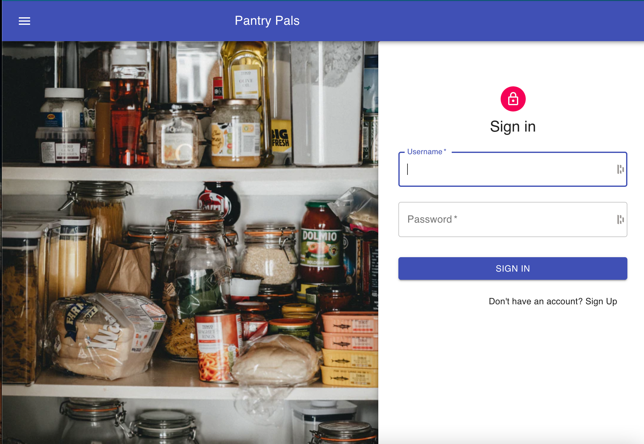 pantry pals homepage